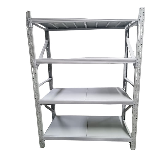 1.5m X 2m X 60cm Metal Warehouse Garage Shelf Storage Shelving - Light Grey
