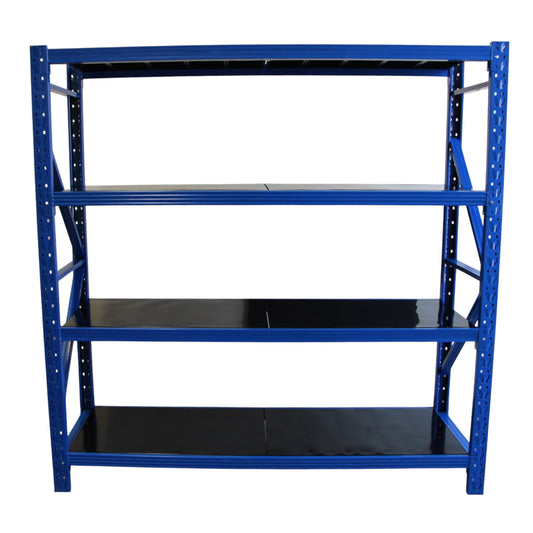 2m X 2m X 60cm Metal Warehouse Garage Shelf Storage Shelving - Blue/Blue/Black