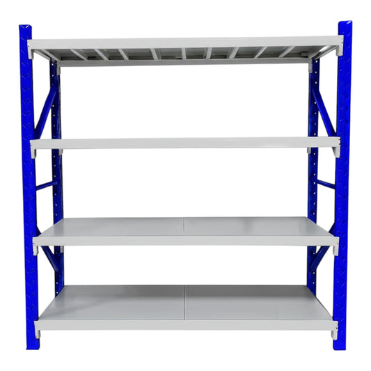 2m X 2m X 60cm Metal Warehouse Garage Shelf Storage Shelving - Blue/Light Grey
