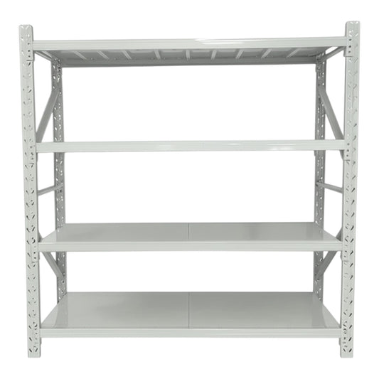 2m X 2m X 60cm Metal Warehouse Garage Shelf Storage Shelving - Light Grey