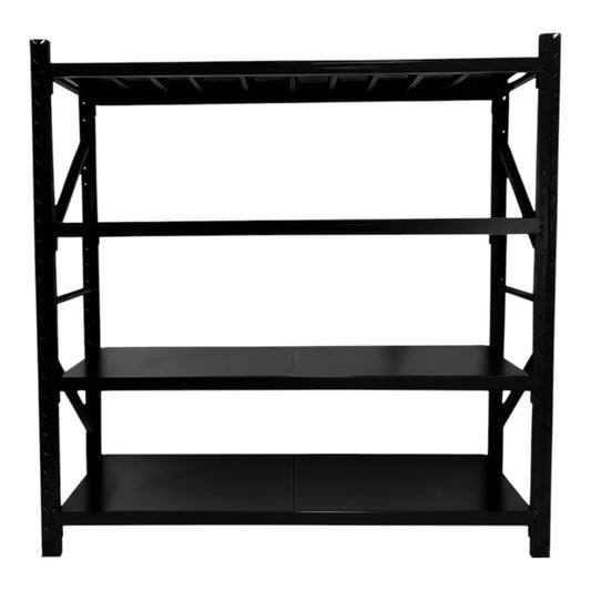 2m X 2m X 60cm Metal Warehouse Garage Shelf Storage Shelving - Matte Black