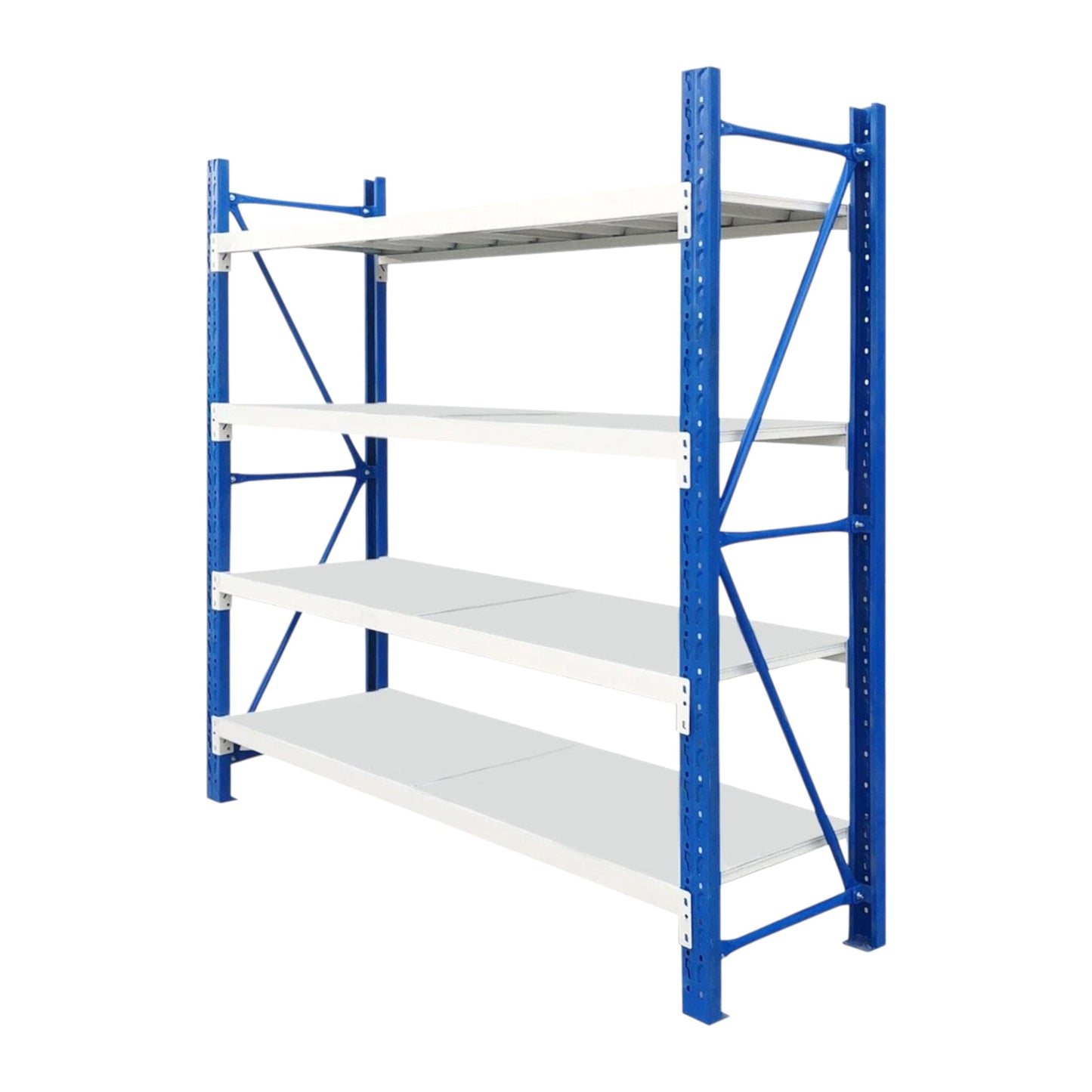 2m X 2m X 50cm Metal Warehouse Garage Shelf Storage Shelving - Blue/Grey/Grey