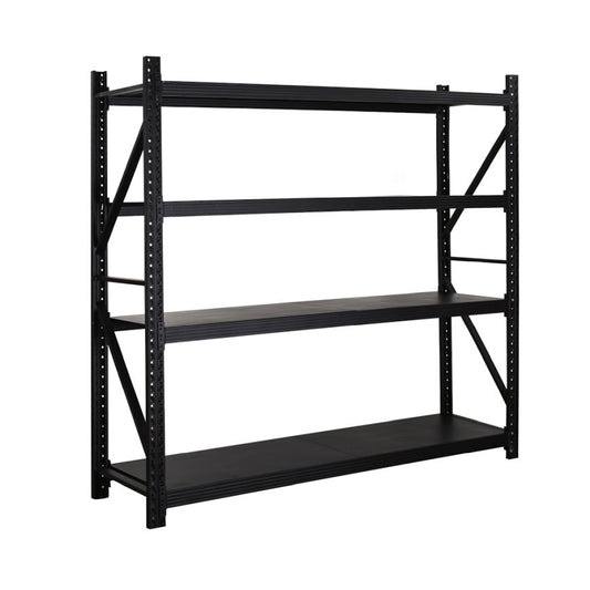 2m X 2m X 50cm Metal Warehouse Garage Shelf Storage Shelving - Matte Black