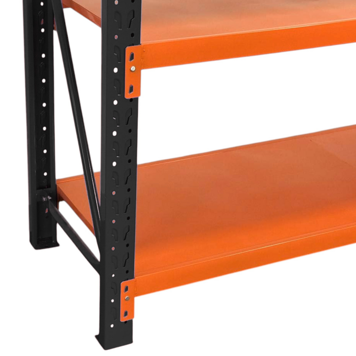 2m X 2m X 60cm Metal Warehouse Garage Shelf Storage Shelving - Black/Orange/Orange