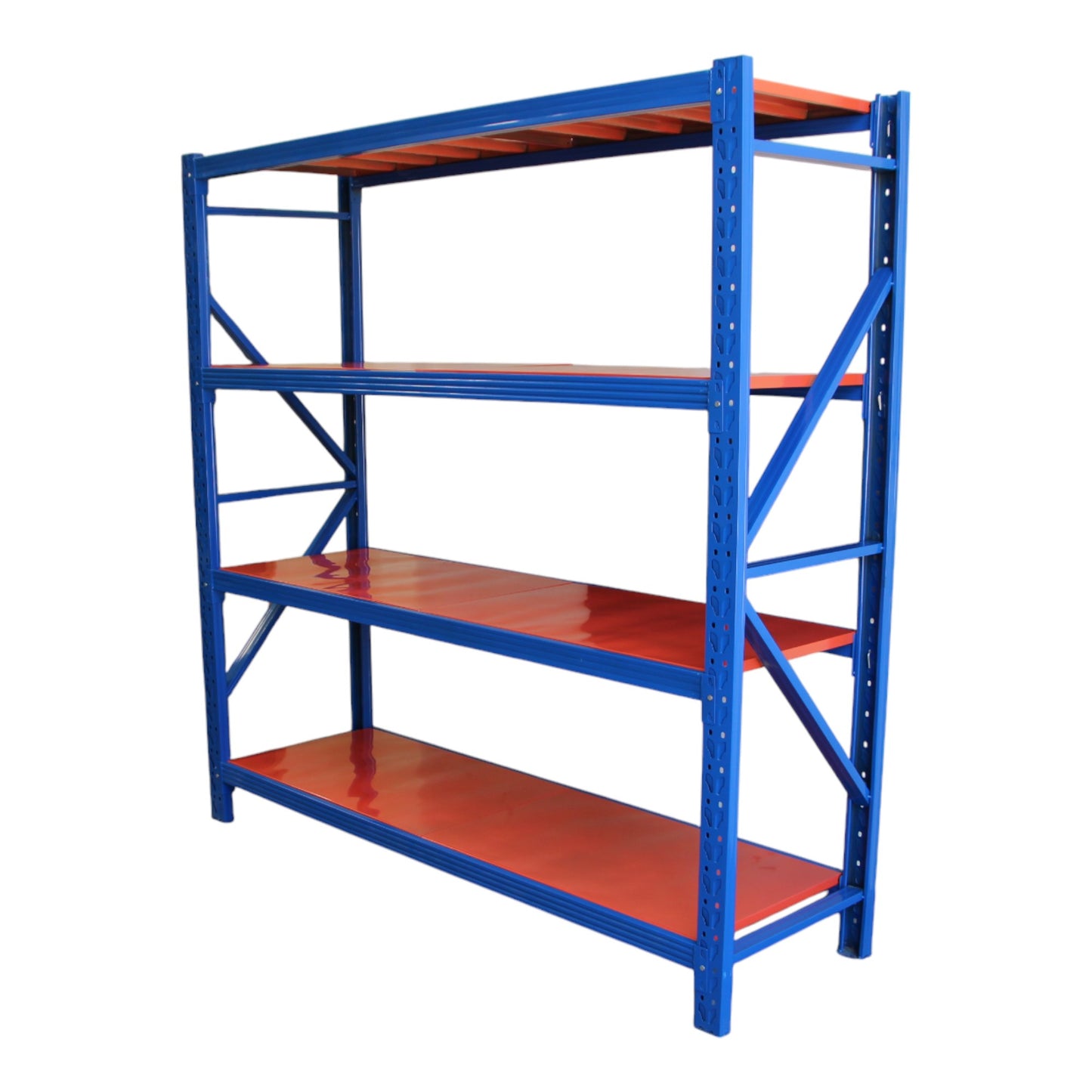 2m X 2m X 60cm Metal Warehouse Garage Shelf Storage Shelving - Blue/Blue/Orange