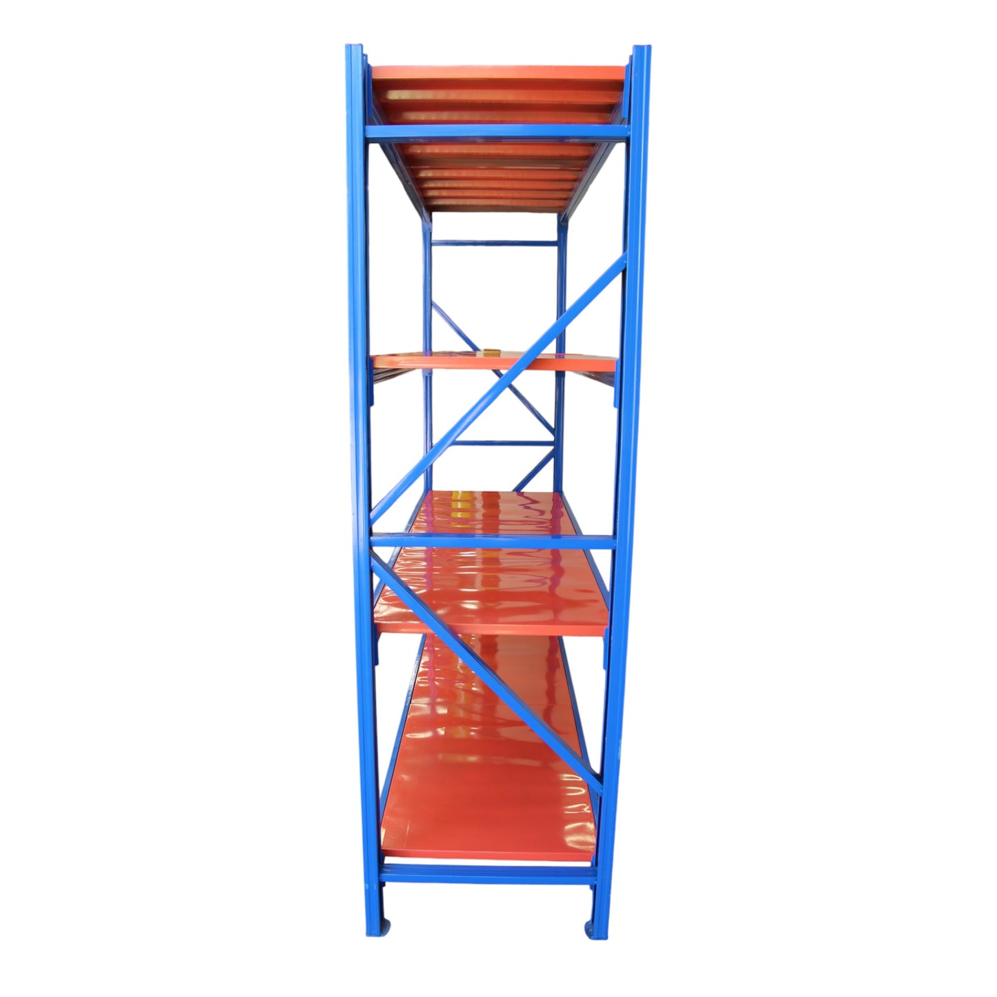 2m X 2m X 60cm Metal Warehouse Garage Shelf Storage Shelving - Blue/Blue/Orange