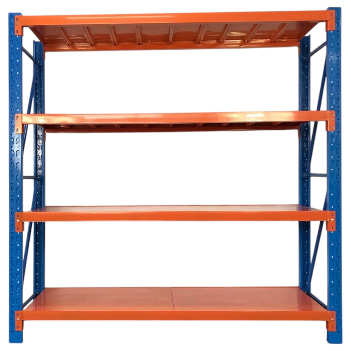 2m X 2m X 60cm Metal Warehouse Garage Shelf Storage Shelving - Blue/Orange/Orange
