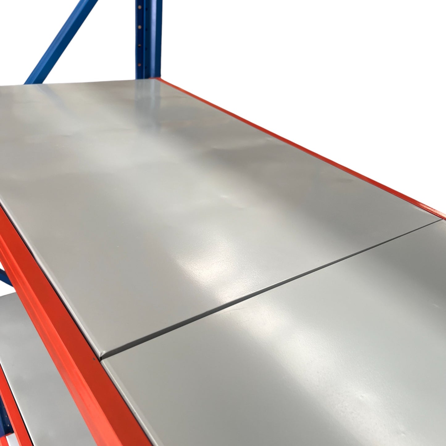 2m X 2m X 60cm Bolted Metal Warehouse Garage Shelf Storage Shelving - Blue/Orange/Grey