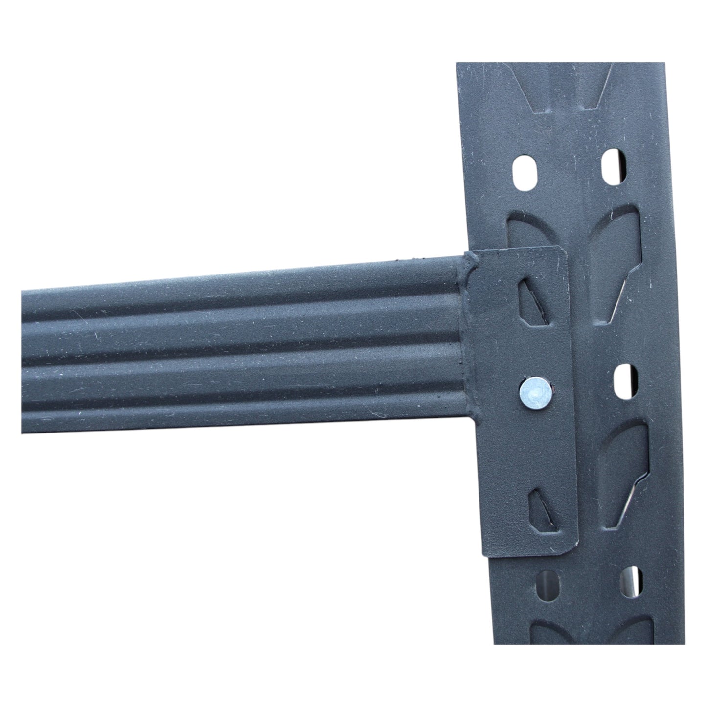 2m X 2m X 60cm Bolted Metal Warehouse Garage Shelf Storage Shelving - Matte Black