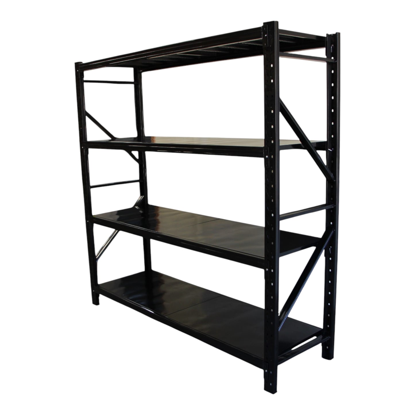 2m X 2m X 60cm Metal Warehouse Garage Shelf Storage Shelving - Gloss Black