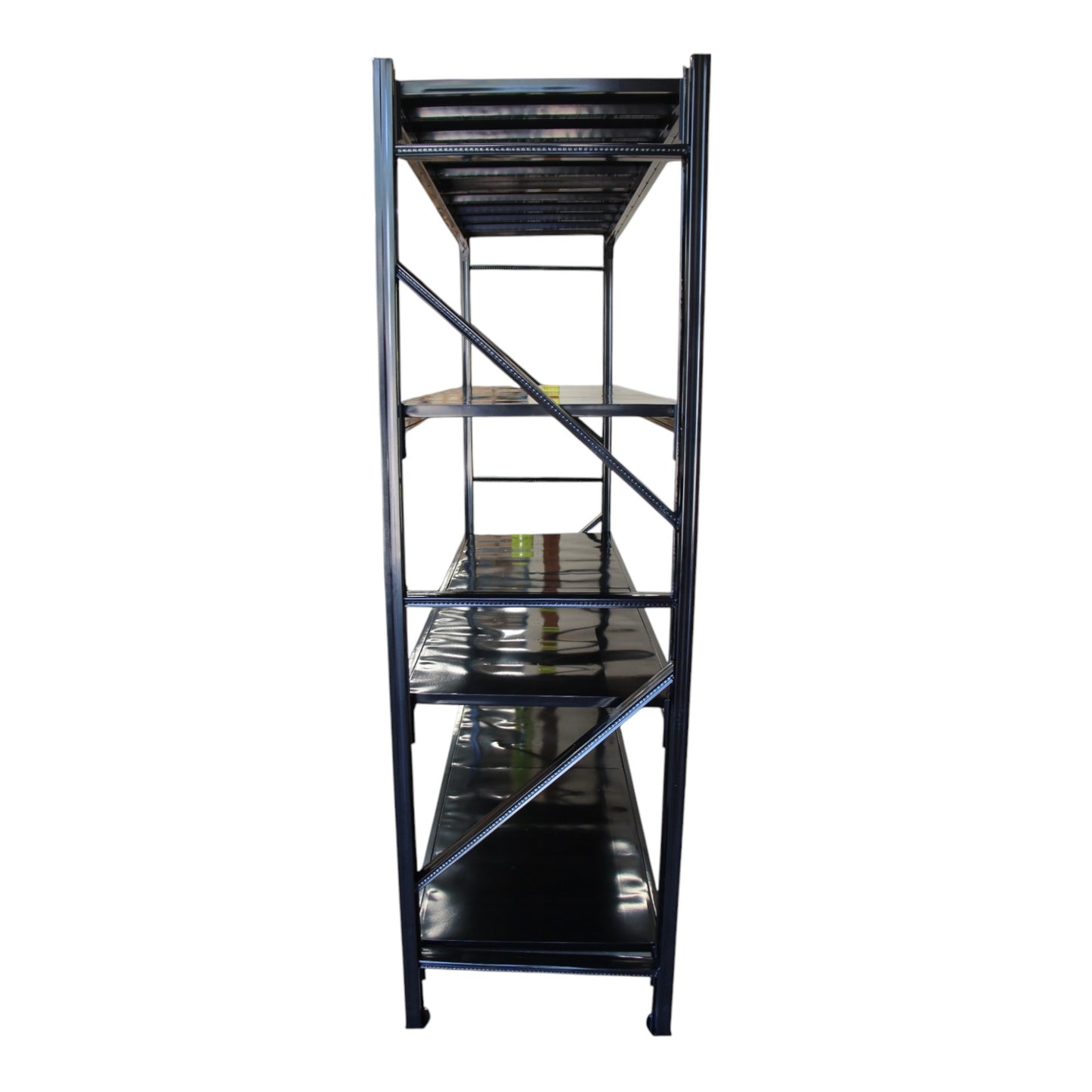 2m X 2m X 60cm Metal Warehouse Garage Shelf Storage Shelving - Gloss Black