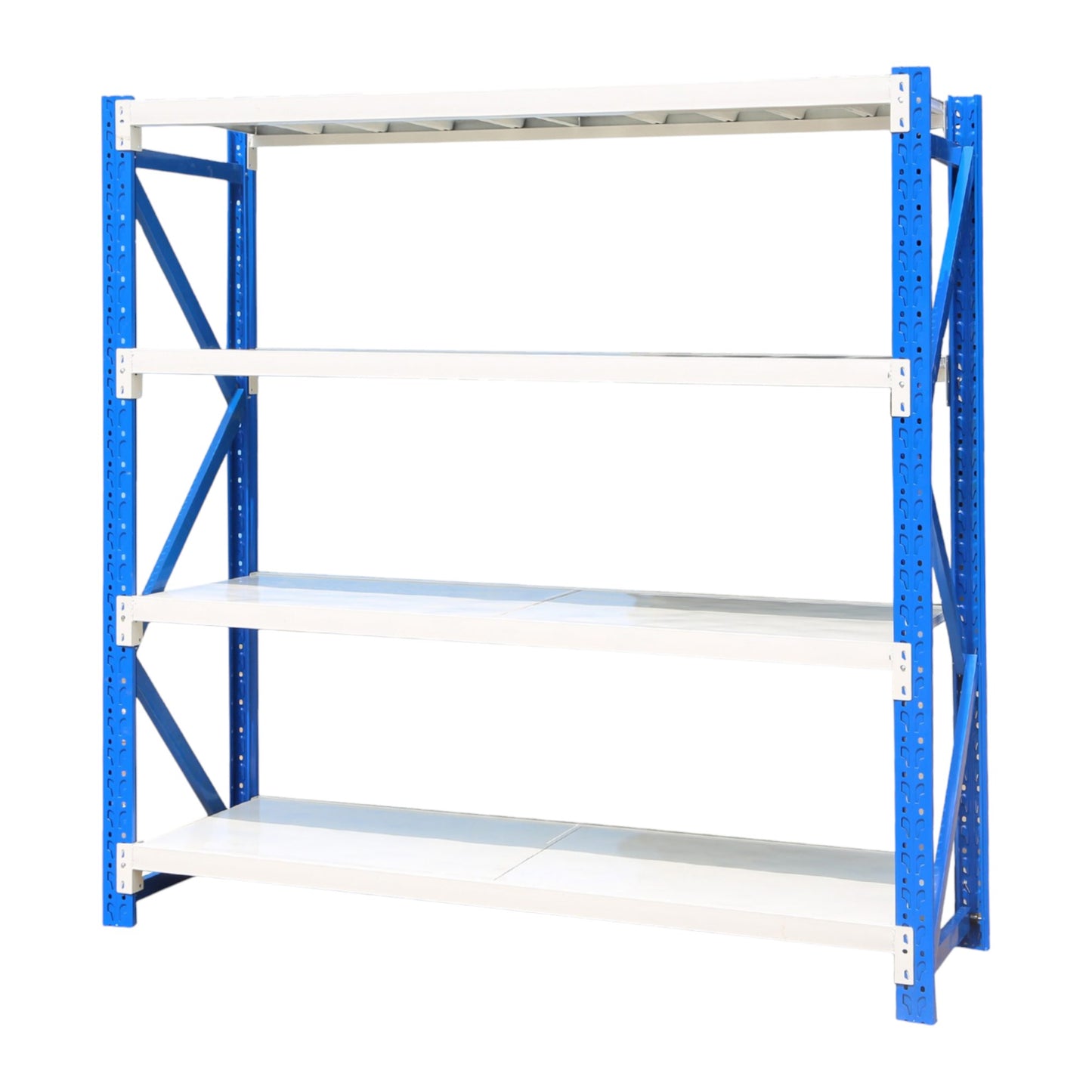 2m X 2m X 50cm Metal Warehouse Garage Shelf Storage Shelving - Blue/Grey/Grey
