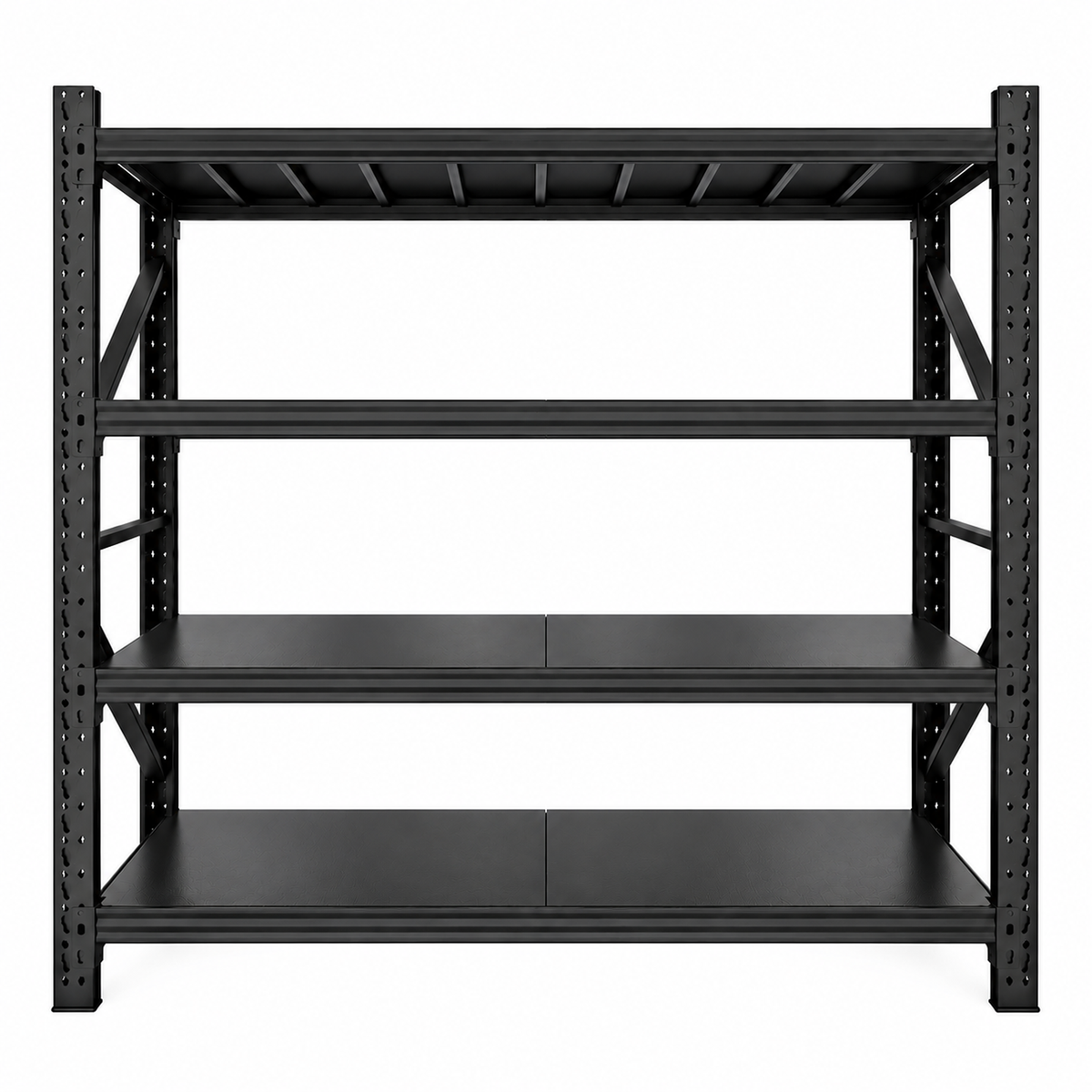 1.8m X 2m X 60cm Metal Warehouse Garage Shelf Storage Shelving - Matte Black