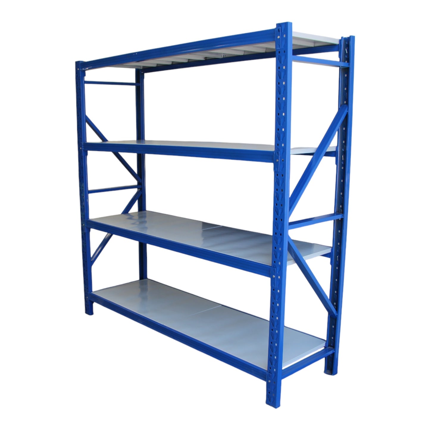 2m X 2m X 60cm Metal Warehouse Garage Shelf Storage Shelving - Blue/Blue/Grey