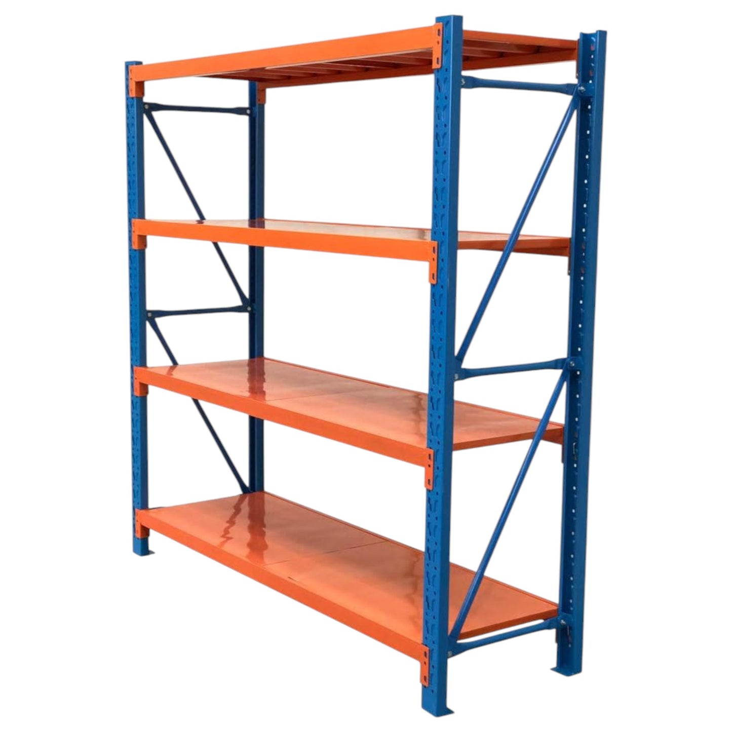 2m X 2m X 60cm Metal Warehouse Garage Shelf Storage Shelving - Blue/Orange/Orange