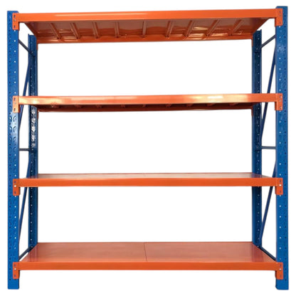 2m X 2m X 60cm Metal Warehouse Garage Shelf Storage Shelving - Blue/Orange/Orange