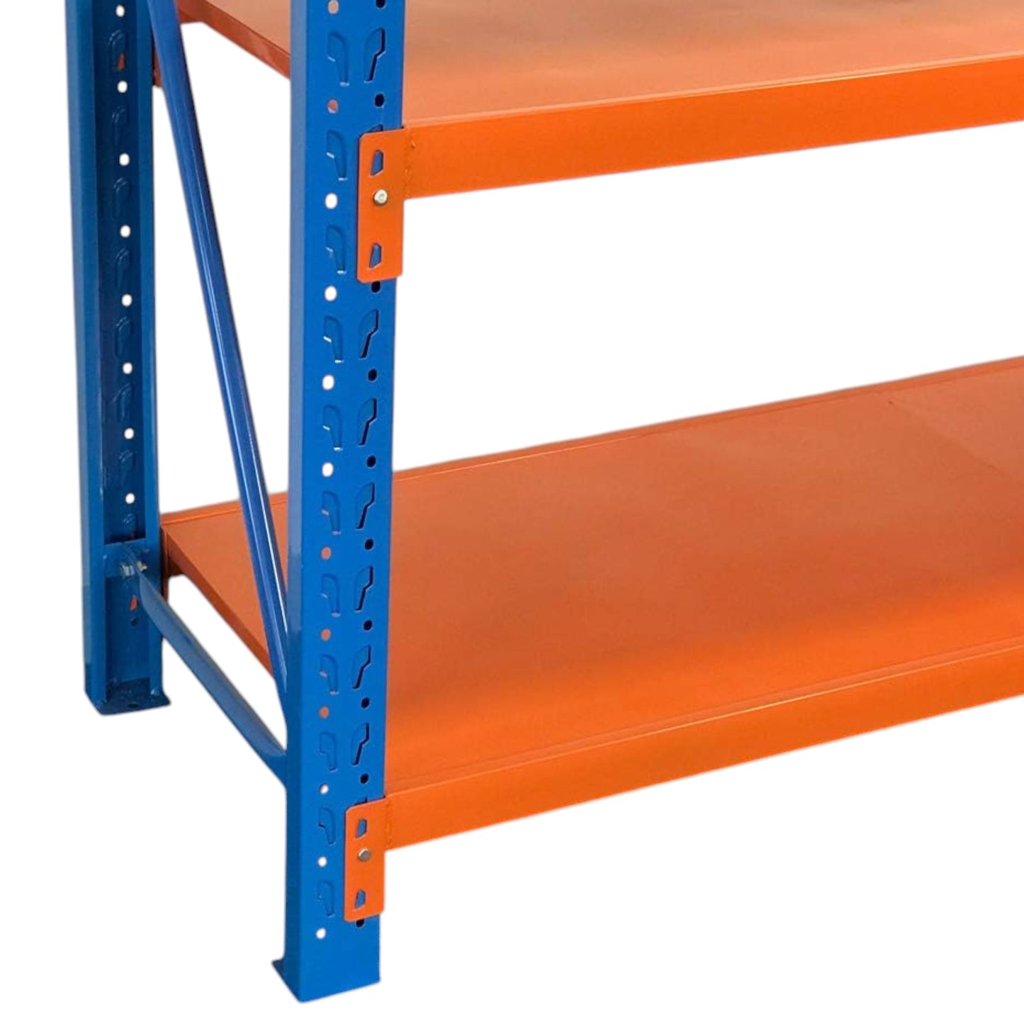 2m X 2m X 60cm Metal Warehouse Garage Shelf Storage Shelving - Blue/Orange/Orange