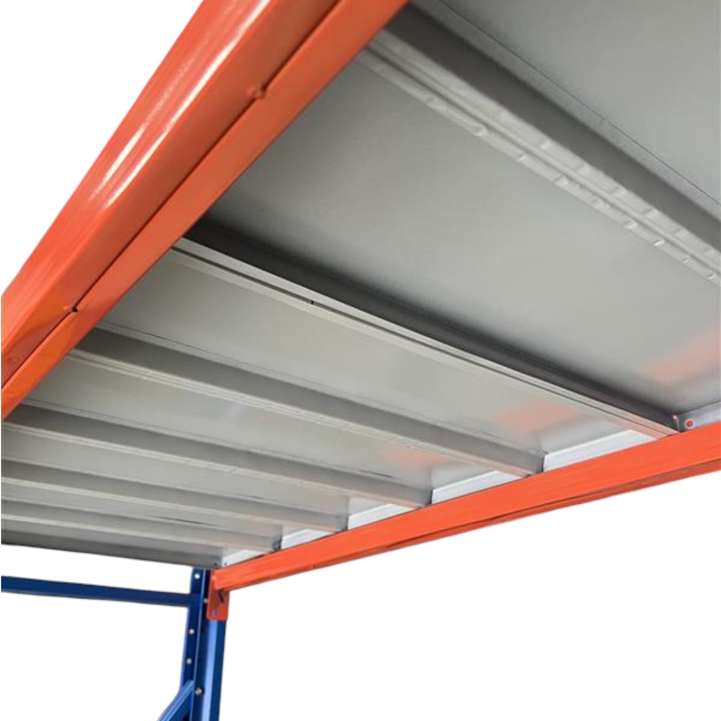 2m X 2m X 60cm Bolted Metal Warehouse Garage Shelf Storage Shelving - Blue/Orange/Grey