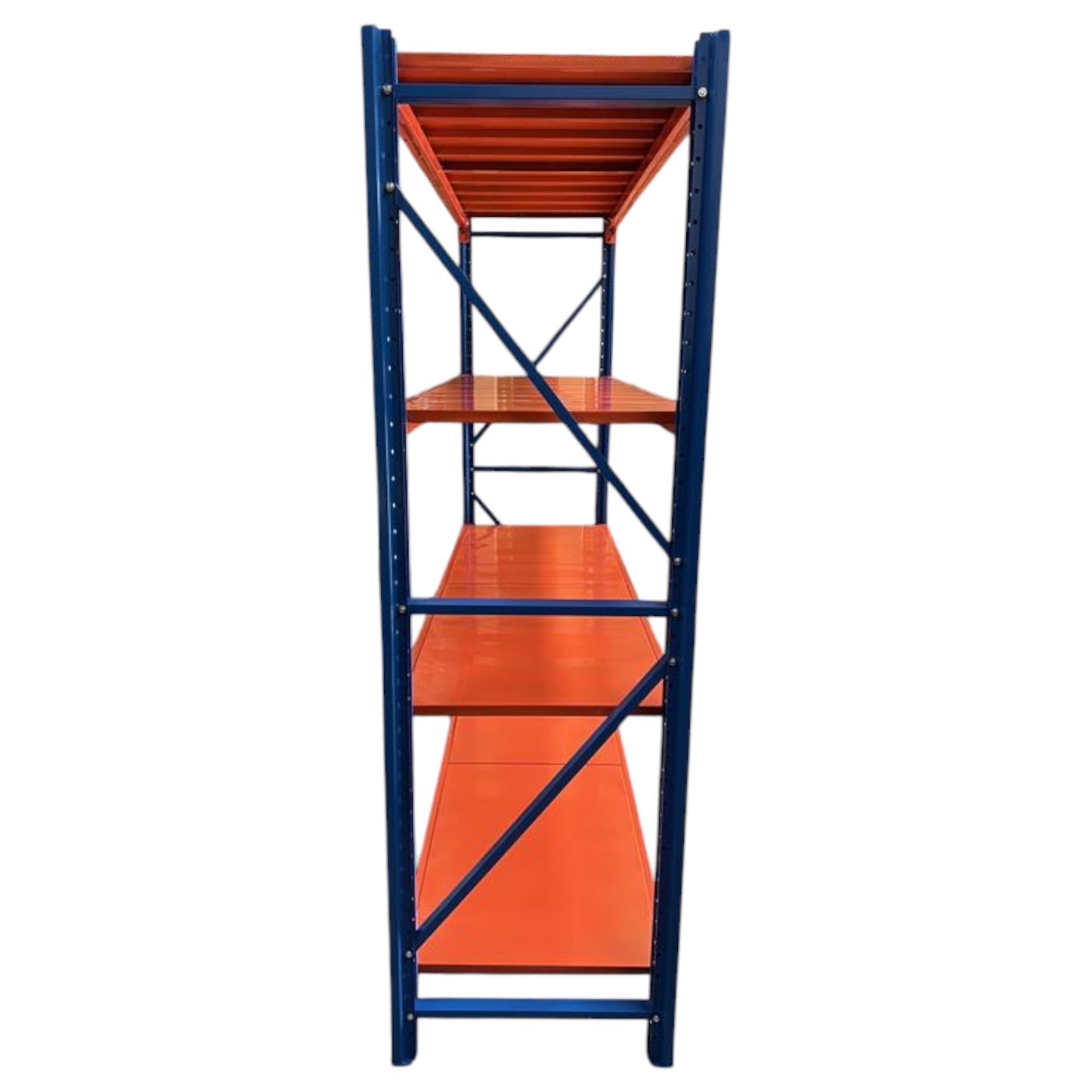 2m X 2m X 60cm Bolted Metal Warehouse Garage Shelf Storage Shelving - Blue/Orange/Orange