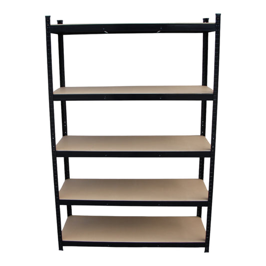 120 X 180 X 45cm Metal 5 Layer Warehouse Garage Shelf Shelving (875Kg Capacity) – Black