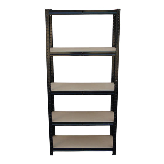 70 X 150 X 30cm Metal 5 Layer Warehouse Garage Shelf Shelving (875Kg Capacity) – Black