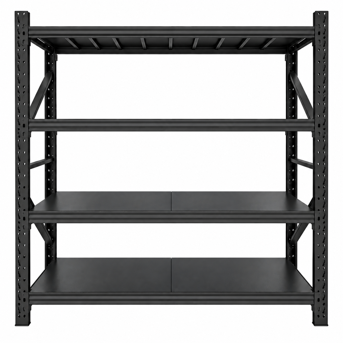 2m X 2m X 60cm Metal Warehouse Garage Shelf Storage Shelving - Matte Black