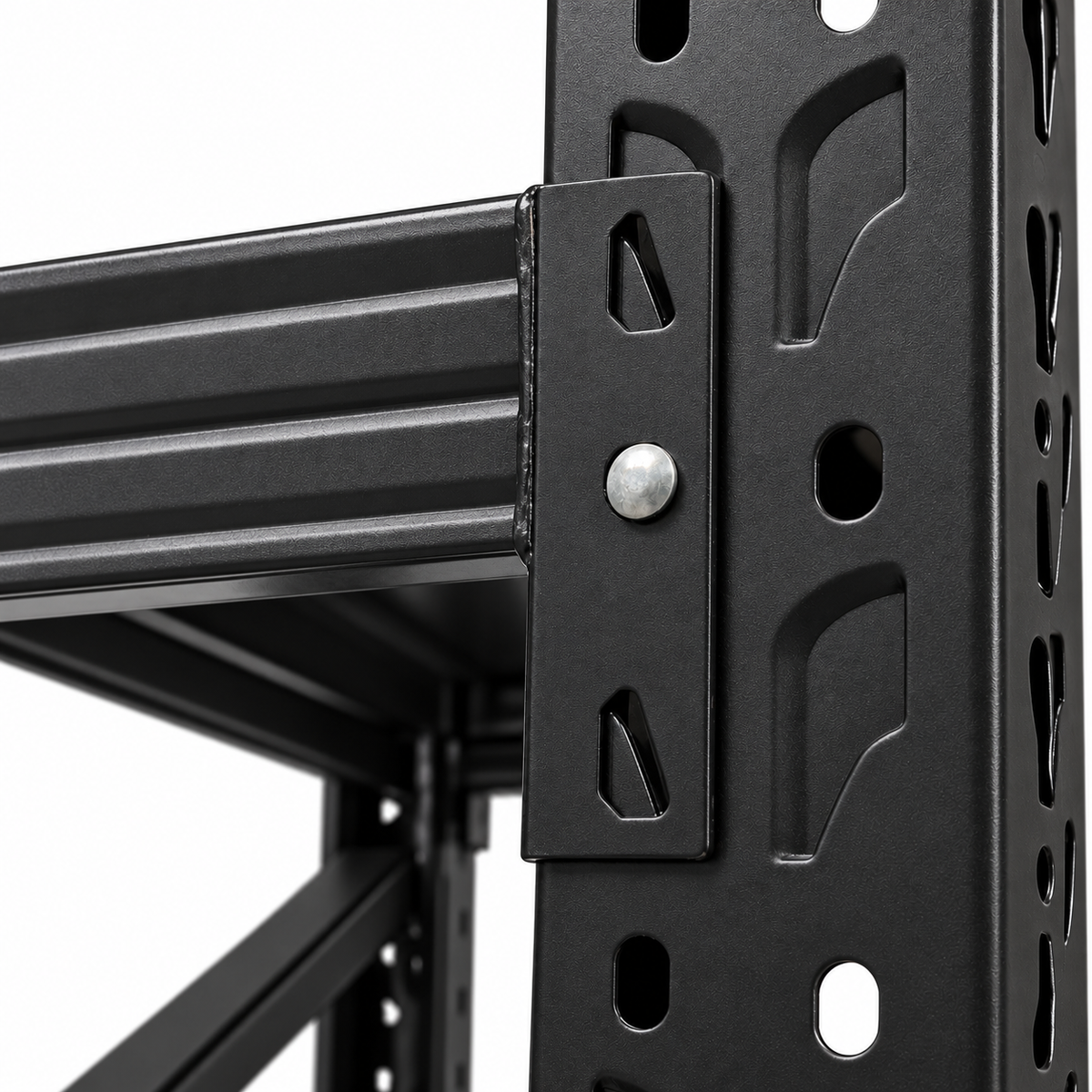 2m X 2m X 60cm Metal Warehouse Garage Shelf Storage Shelving - Matte Black
