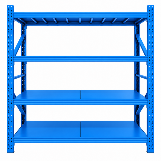 2m X 2m X 60cm Metal Warehouse Garage Shelf Storage Shelving - Blue