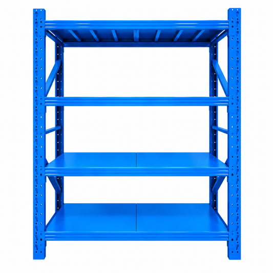 1.5m X 2m X 60cm Metal Warehouse Garage Shelf Storage Shelving - Blue