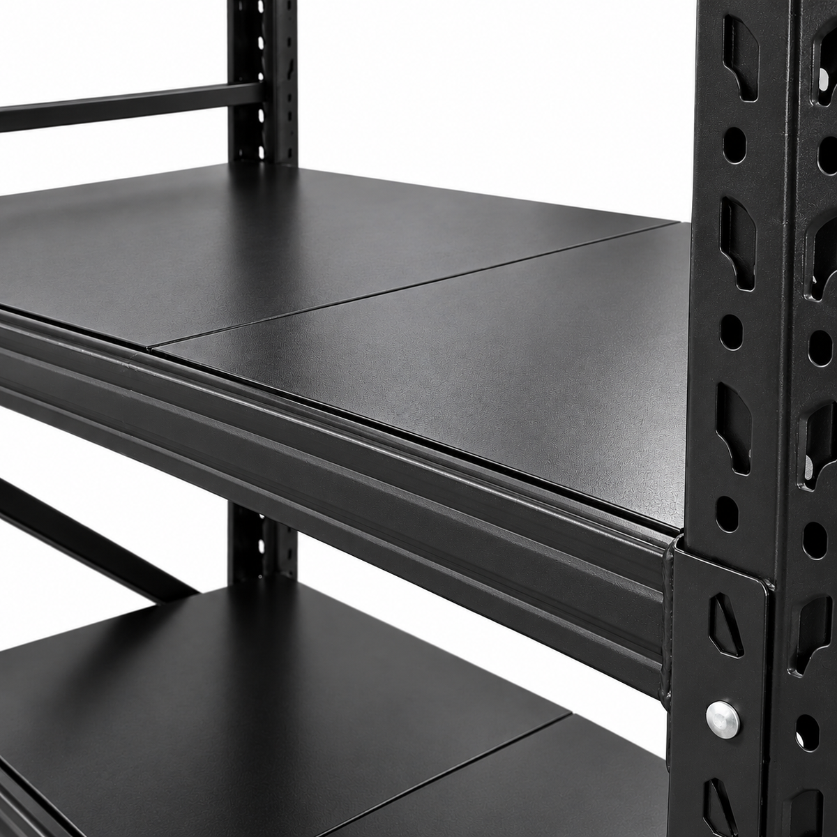 1.8m X 2m X 60cm Metal Warehouse Garage Shelf Storage Shelving - Matte Black