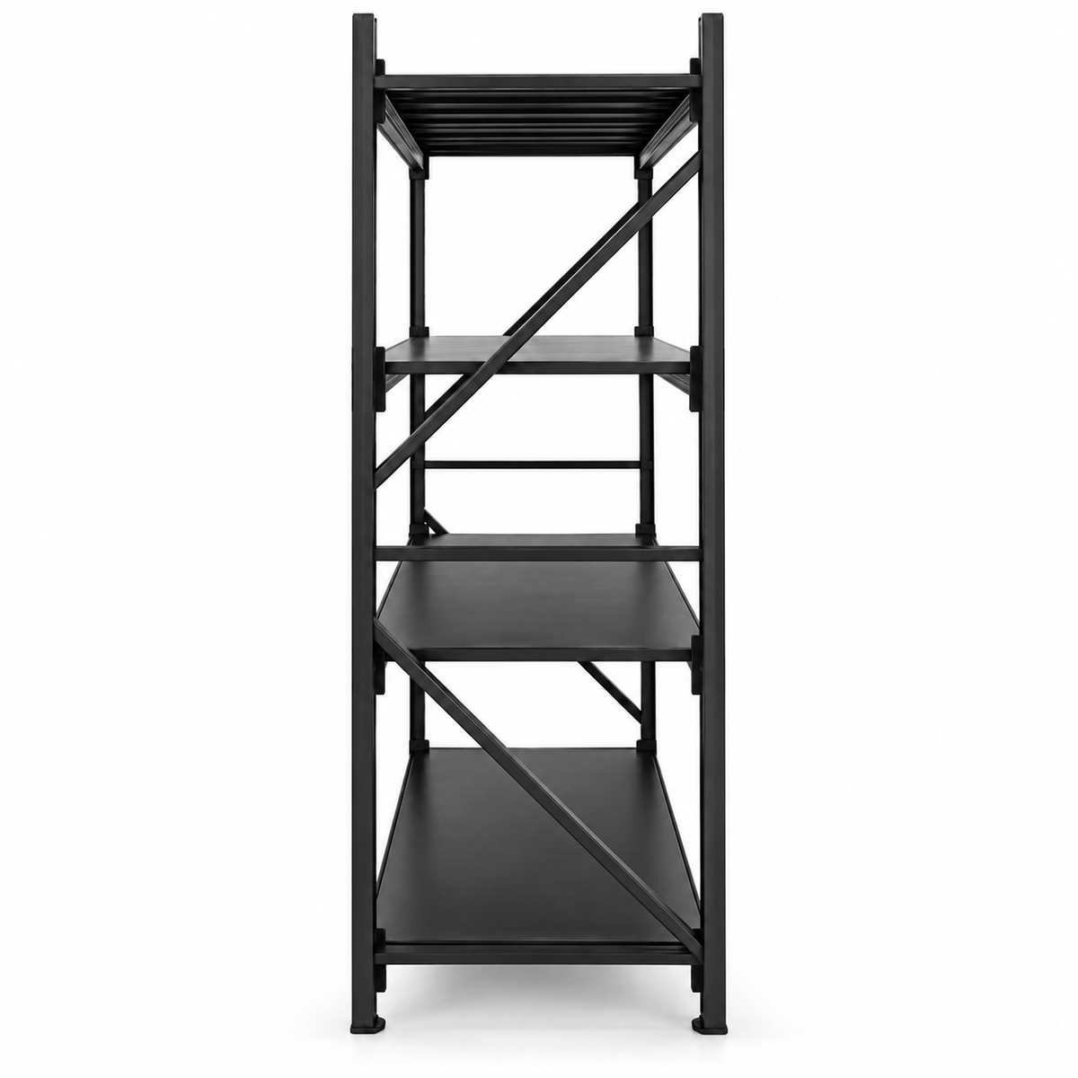 1.5m X 2m X 60cm Metal Warehouse Garage Shelf Storage Shelving - Matte Black